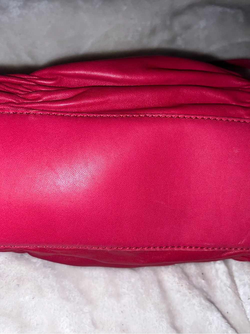 Michael Kors Hot Pink Ruched Shoulder Bag with Gold Hardware
